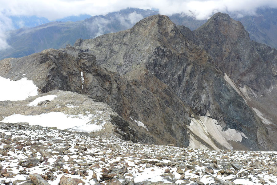 Petzeck Normalweg - Gipfel, Blick zu Kruckelkopf und Perschitzkopf - Bergtour, Wangenitzseehütte, Schobergruppe