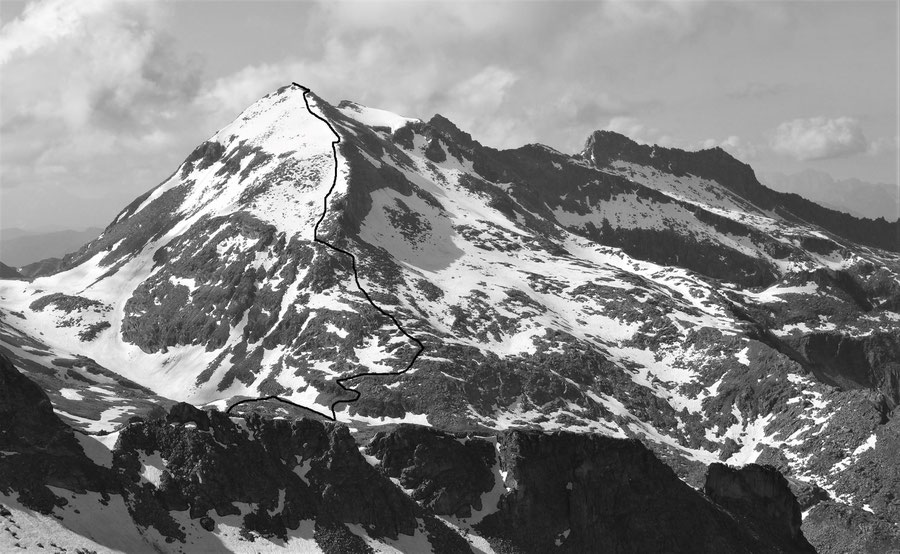 Riedbock - Nordgrat Routenverlauf - Bergtour, Obere Mooshütte, Reißeckgruppe, Kärnten