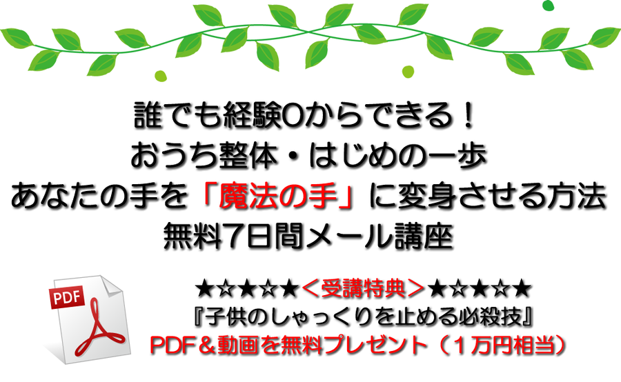 素人ママがゴッドハンドになる第一歩「子供のしゃっくりを止める必殺技」PDF&動画無料プレゼント