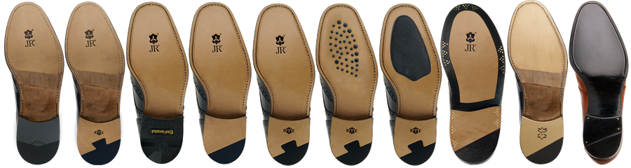 Sohlen Variationen von Reparaturen an rahmengenähten Schuhen