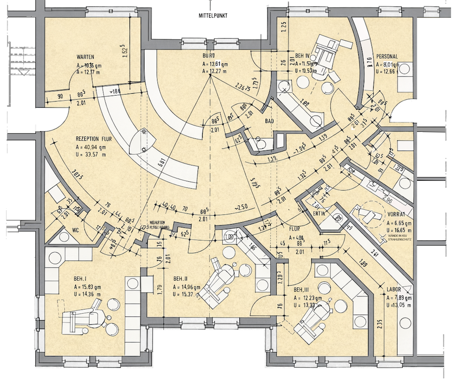 bild: grundriss zahnarztpraxis mondstrasse münster Bockhaus-Odenthal Architekten Münster realisieren|optimieren|sanieren|seit 1989 Architektur-individuell |kreativ|energetisch|Architekten AKNW,NRW,germany architects
