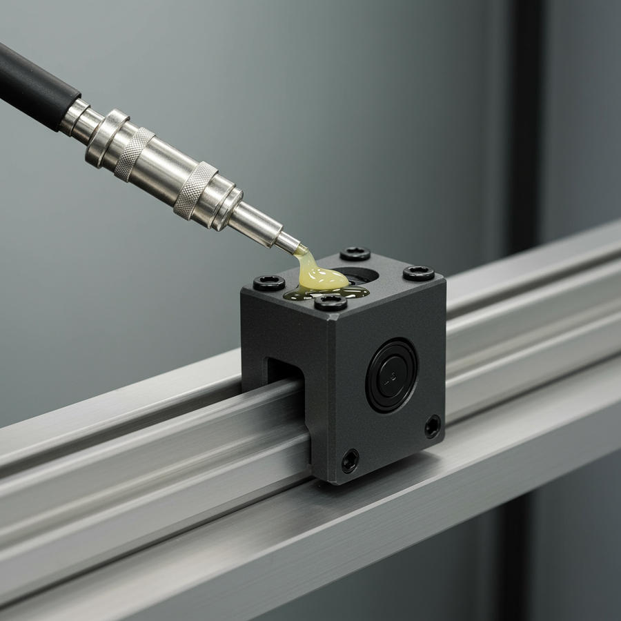 Where to add oil in a linear guide rail belt driven, how to add oil