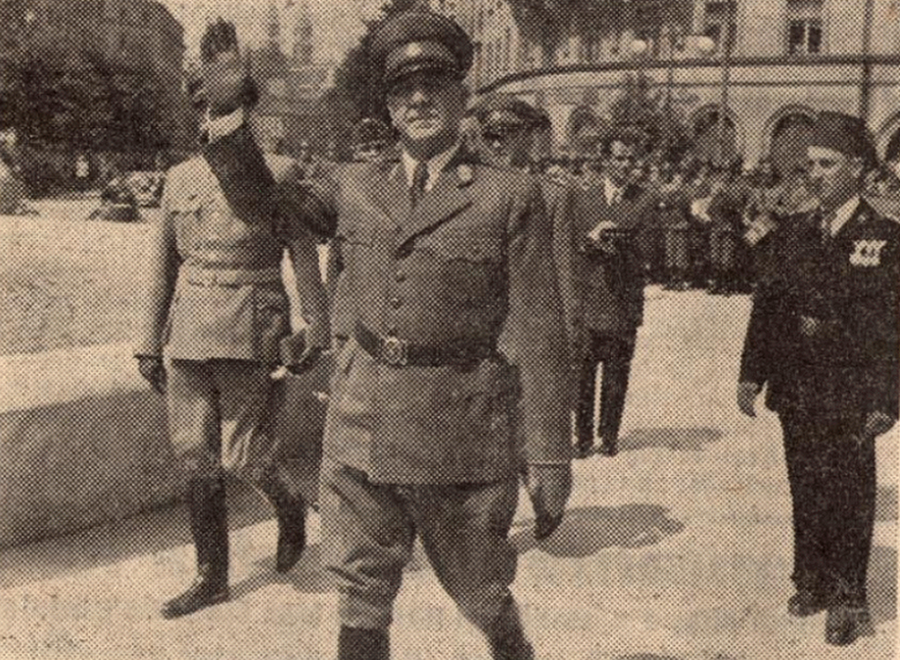 Poglavnik Ante Pavelić stiže na otvaranje džamije  18.08.1944.