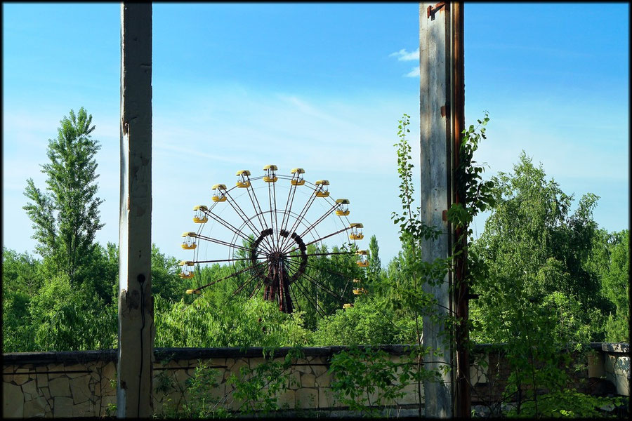 Blick aus dem Kulturpalast auf den Freizeitpark