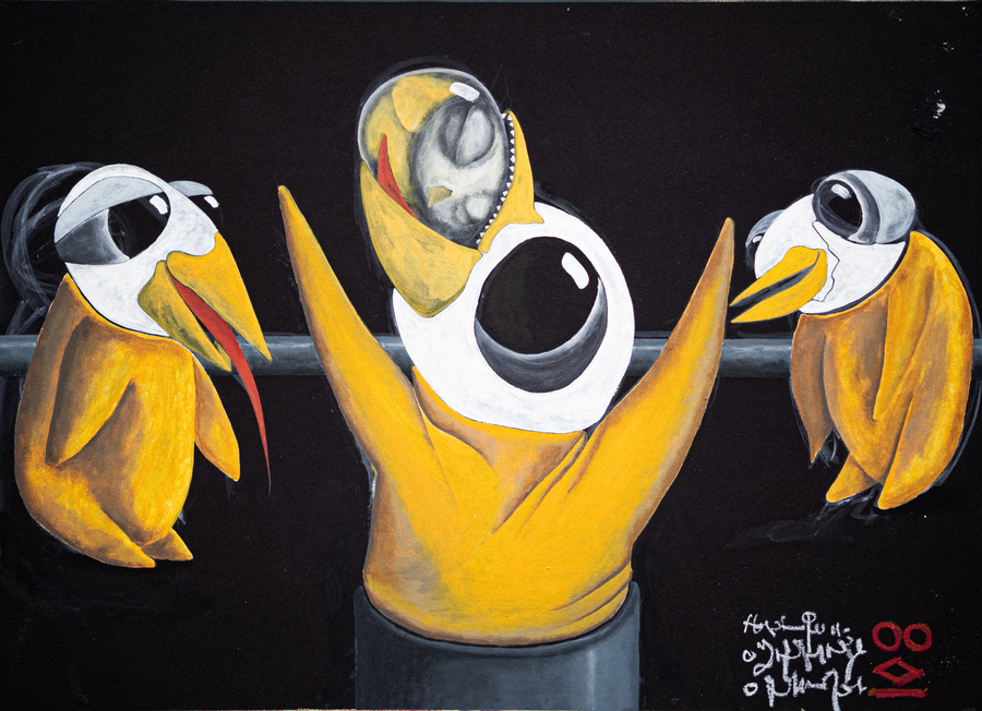 Goals – acrylic on cardboard 2023 70x100