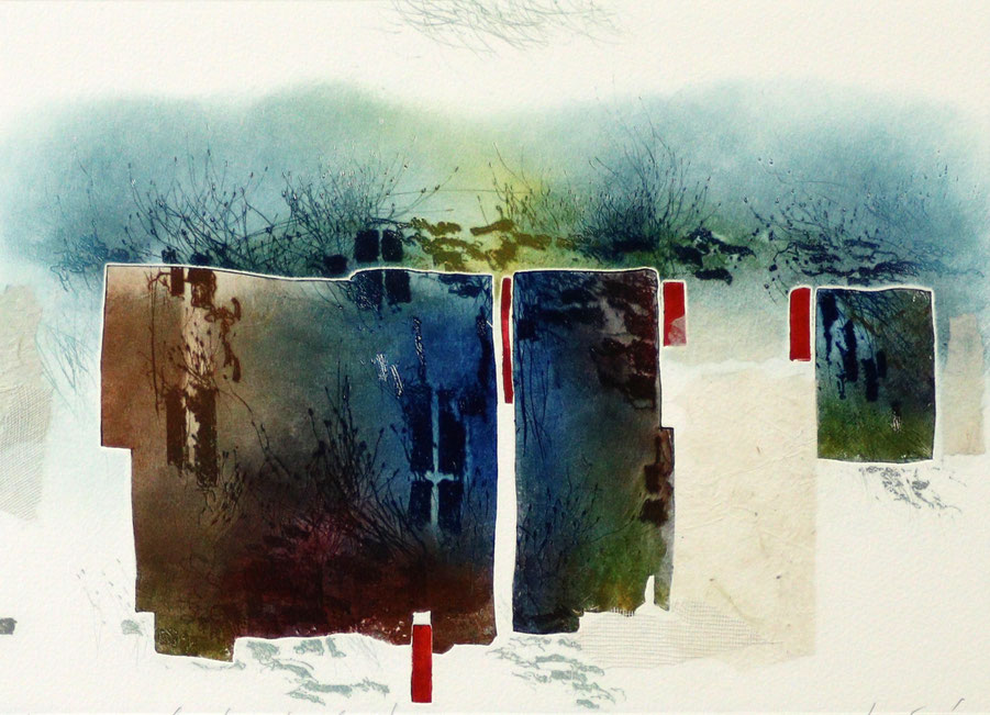 Le refuge dans le roches, (Radierung), 60 x 50 cm