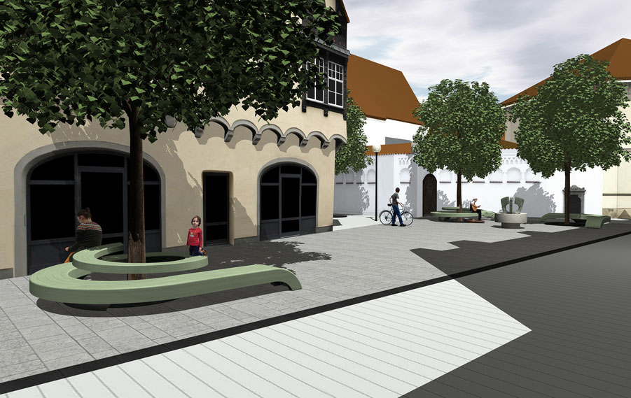 Erster Preis - Wettbewerbsbeitrag 2017, Kunstwettbewerb „Objektkunst, Sitzmöbel“ Stadt Regensburg, Entwurf: Daniel Böttcher
