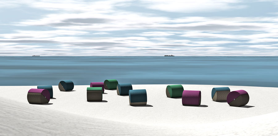 Wettbewerbsbeitrag "Strandkoje" von © Marlene Schroeder und © Daniel Böttcher 2016, Strandmobiliar Timmendorfer Strand