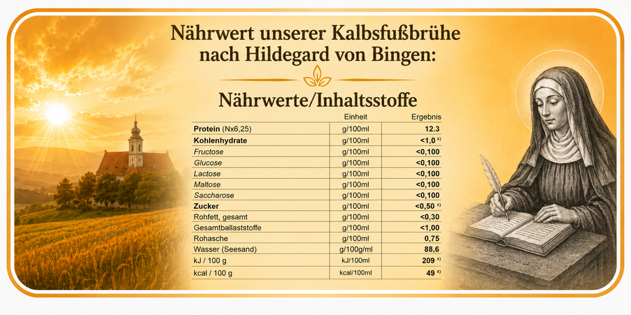 Näherwert unserer Kalbsfußbrühe nach Hildegard von Bingen