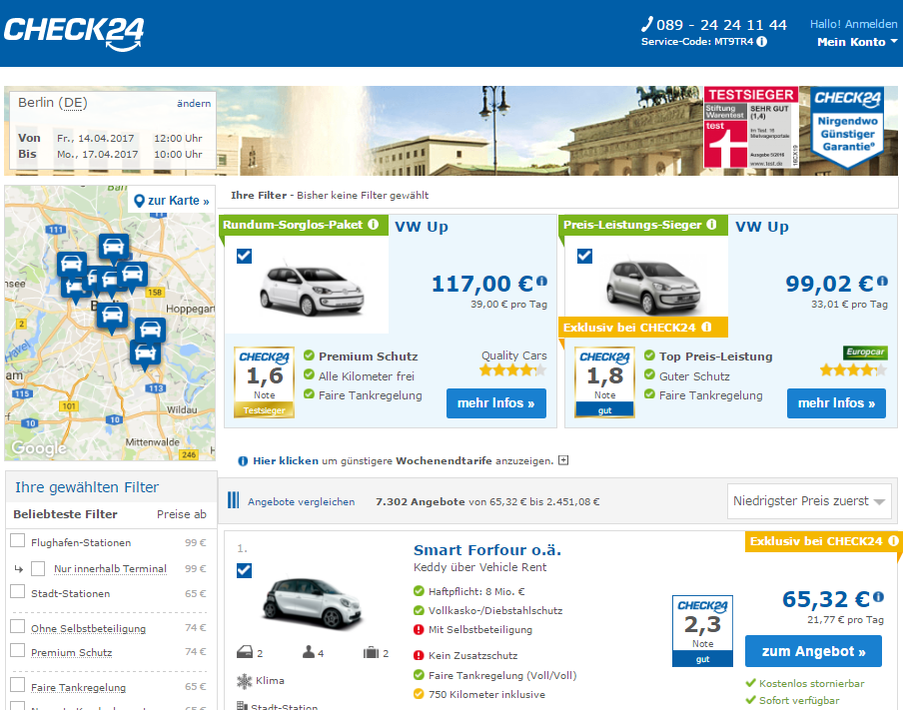 CheckEinfach | Mietwagen Check24