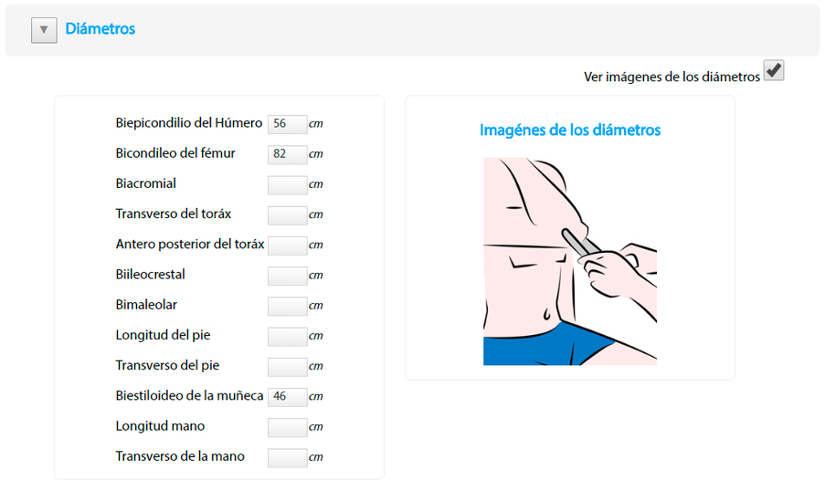 Mediciones de diámetros