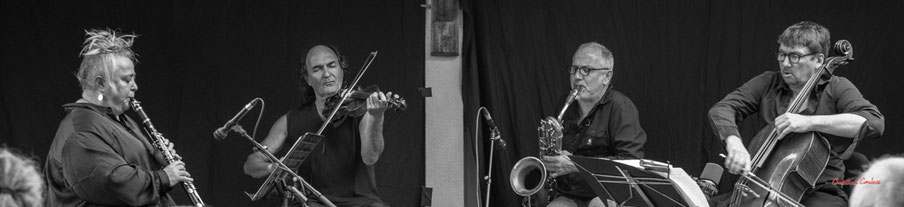 François Corneloup & Jacky Molard quartet "Entre Les Terres", Festival JAZZ360, samedi 4 juin 2022, Cénac. Photographie © Christian Coulais