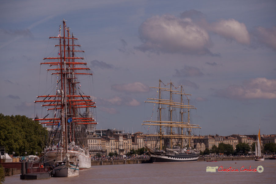 Les deux fleurons de la marine à voile russe, Sedov et Krusenstern dans le port de la lune. Bordeaux, 22/06/2019 Reproduction interdite - Tous droits réservés © Christian Coulais