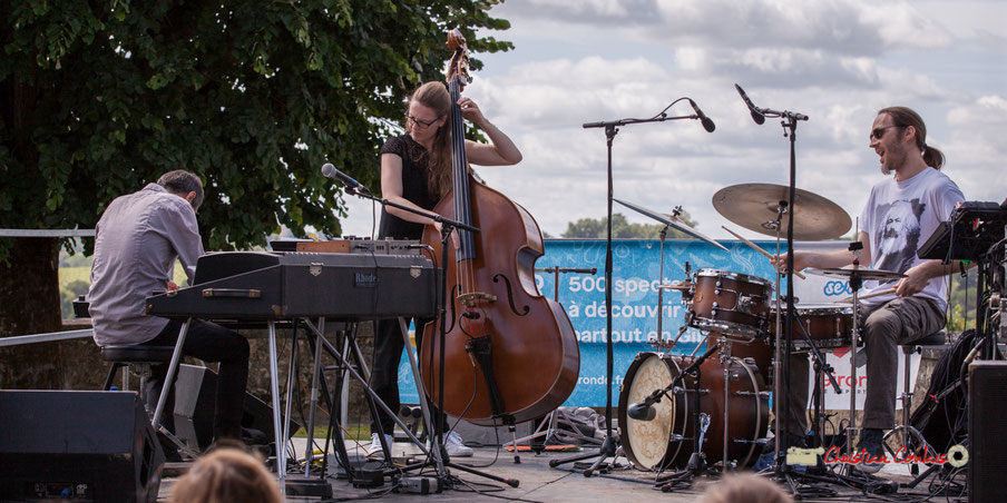 Loïc Cavadore Trio :  Loïc Cavadore, Nolwenn Leizour, Simon Pourbaix. Festival JAZZ360 2019, Camblanes-et-Meynac. Samedi 8 juin 2019