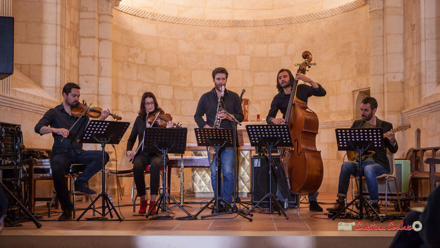 Bastien Ribot, Aude-Marie Duperret, Maxime Berton, François Poitou, Federico Casagrande; François Poitou Quintet. Festival JAZZ360 2019, Cénac. 07/06/2019