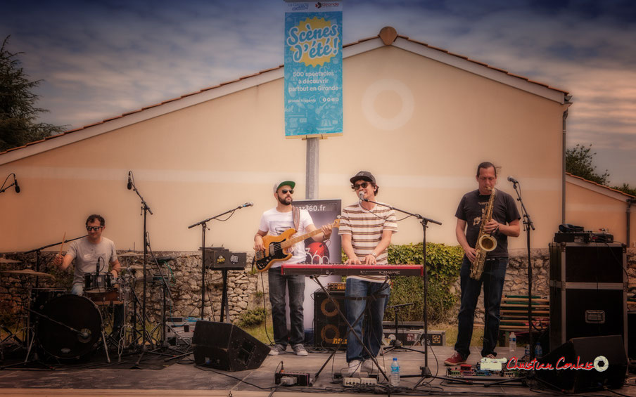 The Protolites; Guillaume Brissaud, Victor Bérard, Olivier Lerole, Vincent Lefort. Festival JAZZ360 2019, Quinsac. Dimanche 9 juin 2019