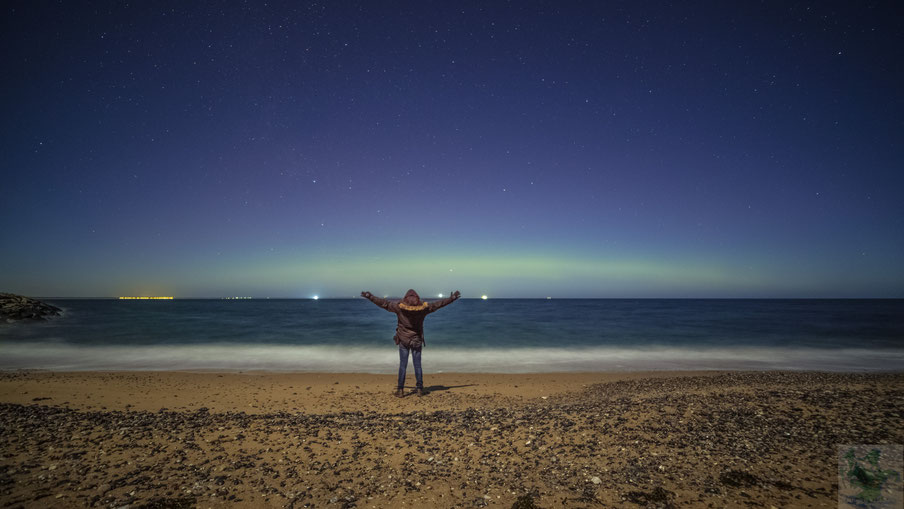 Polarlicht am Strand Glowe
