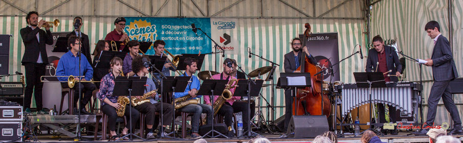 Festival JAZZ360 2019. Jeudi 6 juin 2019, Parc du Château de Pomarède, Langoiran. Big Band du Conservatoire de Bordeaux Jacques Thibaud