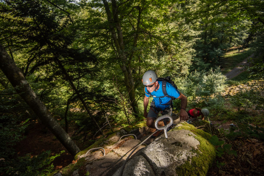 la via ferrata de bussang pour tous avec vue d'en haut vosges