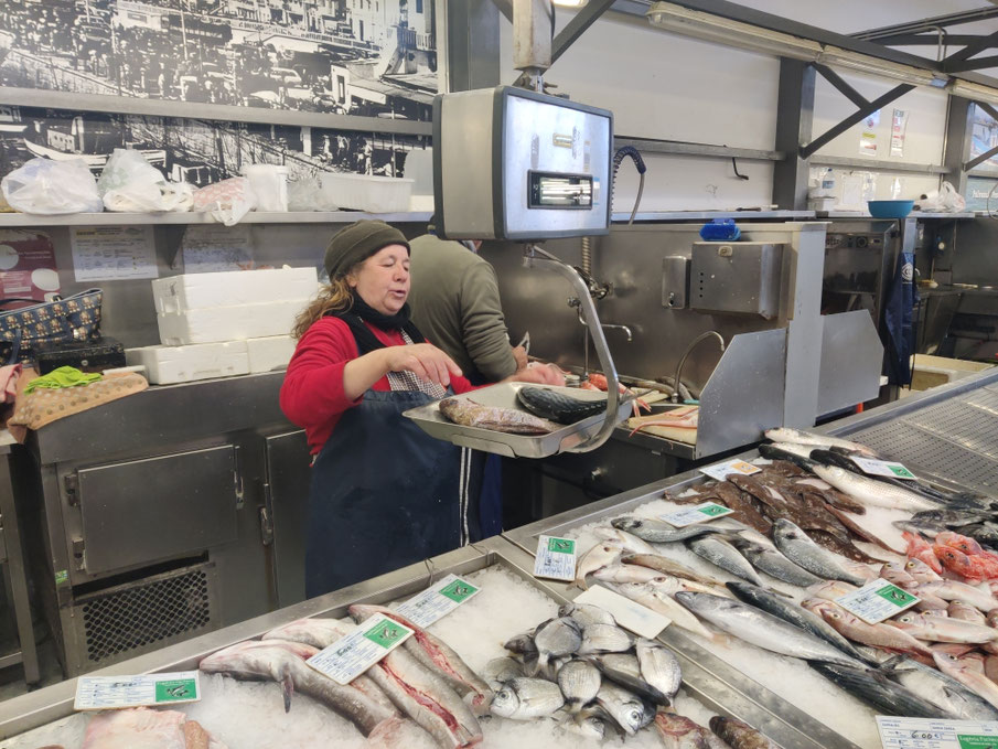 Maria Eugenia Pacheco, Fischmarkt Portimao, Portimao, Markthalle Portimao, Markt, Fischmarkt, Fische, Fisch, Meeresfrüchte, Martins Kulinarium, Kulinarium Academy, Kochschule Algarve, Kochschule, Kochen, Algarve, Carvoeiro, Portugal, Lagoa, Fishtasting