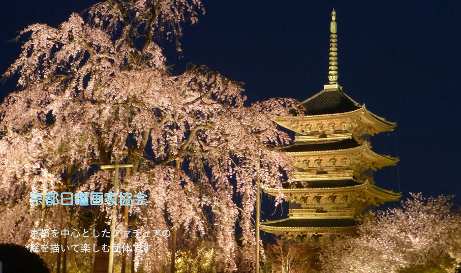 京都（東寺(教王護国寺)の夜桜ライトアップ）