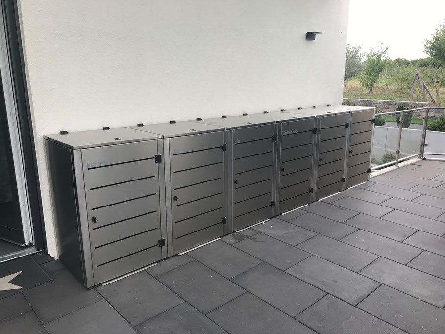 Edelstahl Mülltonnenbox für Mainz