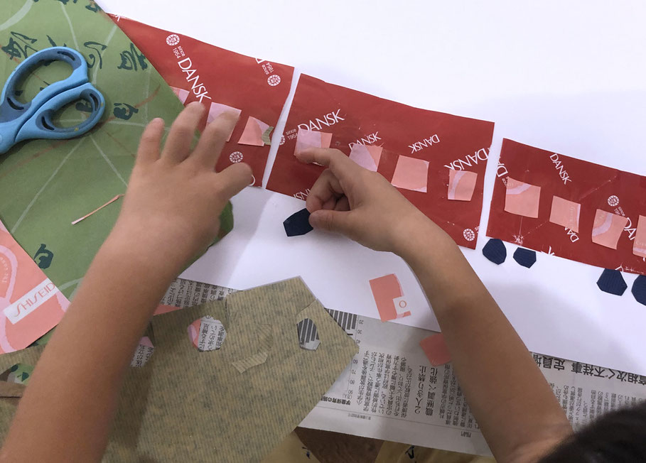 貼り絵 乗り物 幼児 茅ヶ崎の絵画教室 造形教室あとりえこも 貼り絵 乗り物 幼児 茅ヶ崎の絵画教室 造形教室あとりえこも