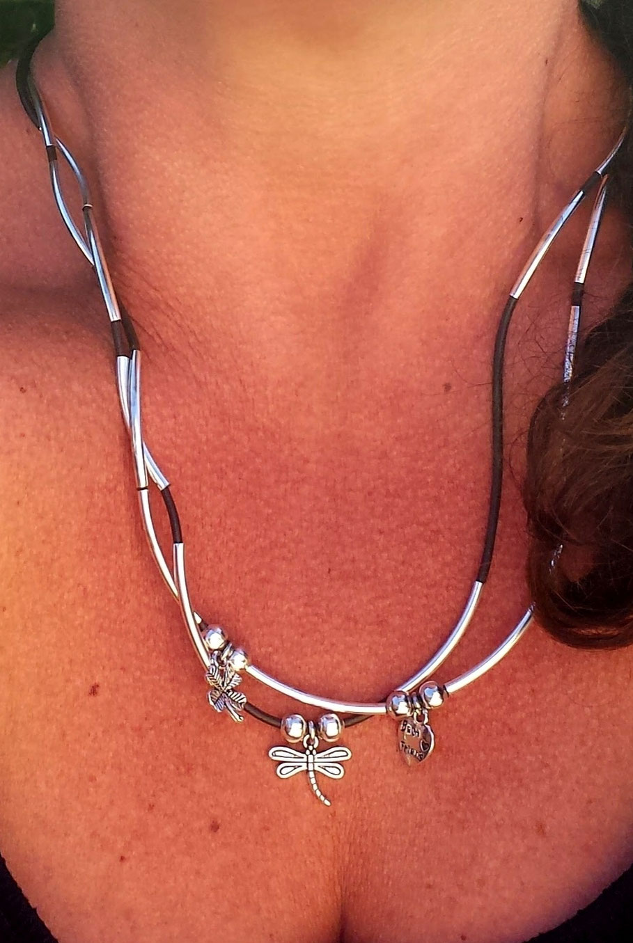 Bracelet transformable en collier et personnalisable fait main en France Manoléo fantaisies