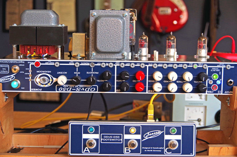 Guitar Tube Valve Amp Custom Design Dumble inspired Overdrive Special ODS ODVS-D50 Workshop North Germany Jansen Kemper  MCU programmable MIDI D-amp  foot switch Hamburg Germany North