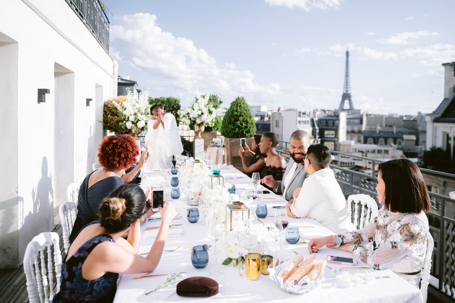 private celebration in Paris, intimate rooftop party in Paris