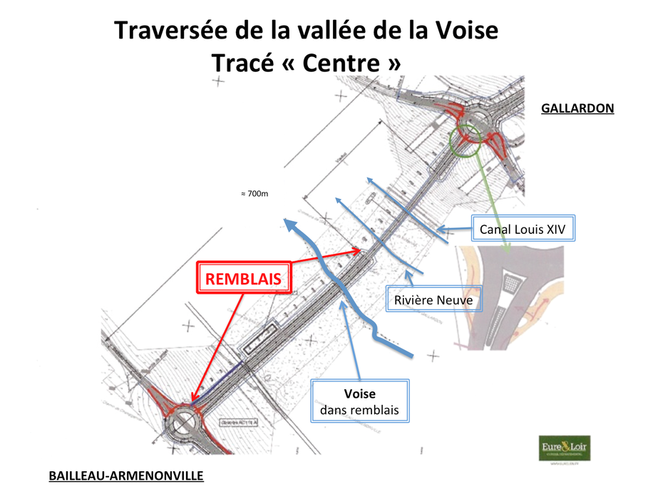 Traversée de la vallée de la Voise avec Viaduc et remblais