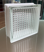 SEVES Clear 1919/8 Cross Small Geometrical Glass Block Glassblock Glasbausteine Glasstein Clear Deutschland Schweiz Österreich Wien Luxemburg Liechtenstein Solaris Italia Mattone mattoni di vetro blocchi di vetro France Belgique Schweiz Briques Blocs Sola