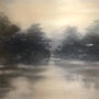 Hochwasser in der Au / 2023 / Öl auf Leinen / 80x80cm