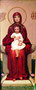 «Богоматерь с младенцем», 1991 - копия иконы русского художника М.А. Врубеля написанной маслом в 1884—1885 гг. на цинковых пластинах, находящейся в Кирилловской церкви, г. Киев
