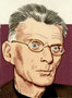Samuel Beckett, di A.Molino. Tempera su cartone, 1984