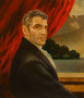 George Clooney, alla maniera di un aristocratico lombardo del primo '800. Olio su tela, 2006.