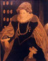 Ornella Vanoni, come Elizabeth I. Abbozzo a olio su tavola, 1999