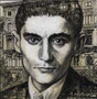 FRANZ KAFKA, di A.Molino. Carboncino su tela. Da FIRST, 2003