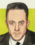 Albert Camus, di A.Molino. Tempera su cartone, 1984