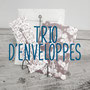 trio d'enveloppes, création reliure cousue Marie Donnot, atelier idéEphémère, 64260 Bielle