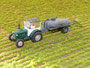 Zetor 50 mit Güllefass, die Gülle ist aus Messinggaze gemacht