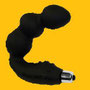 Big-Boy Schwarzer Prostata Vibrator aus Medezinischem Silikon für die Stimulation der Prostata und des Perineums des Mannes. Ø ca. 2,5 cm4 cm. Der extrem leise Vibrator ist  stufenlos regelbar. Inklusive Batterie