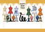 巳年イラスト年賀状デザイン「トルソーアクセサリースタンドマネキン」HAPPY NEW YEAR（Year of the snake illustration new year's card greeting postcard design material Torso Accessory stand Mannequin）