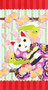 【壁紙】「春うらら…着物猫と桜と鶯」iPhone壁紙デザイン（iOS7・iPhone5s/5c/5サイズ744×1392pixel）