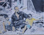 Famille à Gaza, 2025, huile sur toile, 24 cm x 30 cm