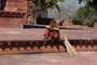 Indien. Fathepur Sikri. Palastanlage von Akbar dem Großen. Akbar hielt den Ort für wundertätig und glückbringend. Er beschloß 1569, seine Residenz von Agra hierher an diesen Ort zu verlegen. 