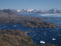 Grönland. An der Ostküste bei Tasiilaq. Blick auf den Kong Oskar Fjord und den Polarstrom.