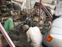 Mali. Die Stadt Timbuktu. Freie Autowerkstatt. Hier sind noch echte Bastler am Werk. Ein Mercedes fährt auch mit einem umgebauten Renault-Motor. Respekt.