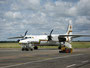 Der Flughafen "Victoria Falls" wird nur mit alten Propellermaschinen angeflogen.