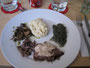 Grönland. Einheimische Küche. Walfleisch.